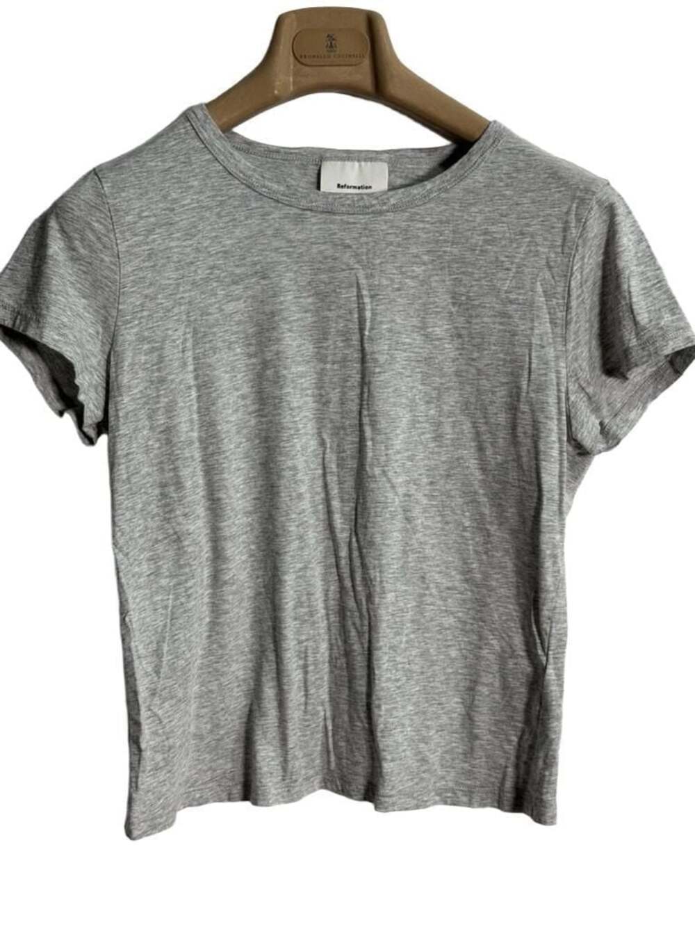 Reformation Women's Gray Crewneck T-Shirt